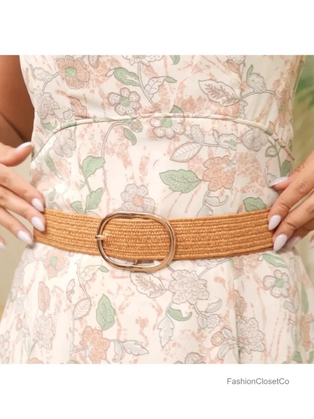 Straw Raffia Stretchy Belt Women Boho Elastic Belt Summer Beach